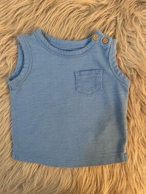 🐶Carter's Light Blue Sleeveless Knit Tank with Shoulder Buttons